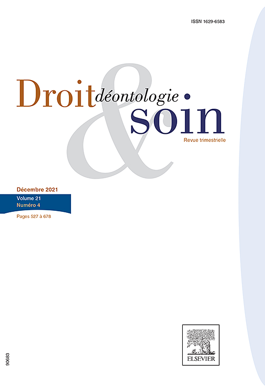 Go to journal home page - Droit, Déontologie & Soin